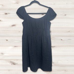 Hollister Black Linen Smocked Corset Cap Sleeve Mini Dress Size Large